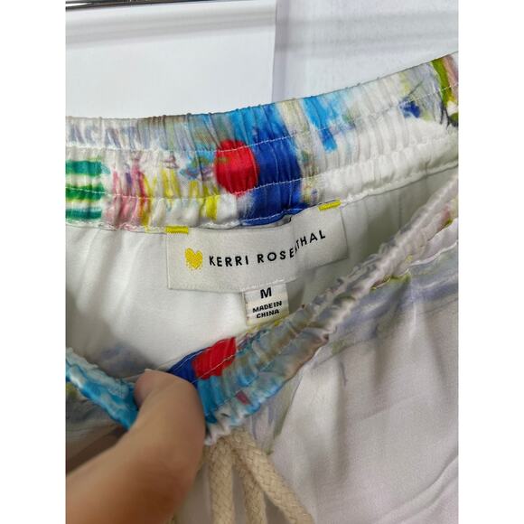NEW Kerri Rosenthal Blair Printed Shorts Satin White Multicolor Size: Medium - Picture 5 of 8
